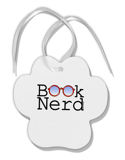 Book Nerd Paw Print Shaped Ornament-Ornament-TooLoud-White-Davson Sales