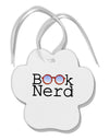 Book Nerd Paw Print Shaped Ornament-Ornament-TooLoud-White-Davson Sales