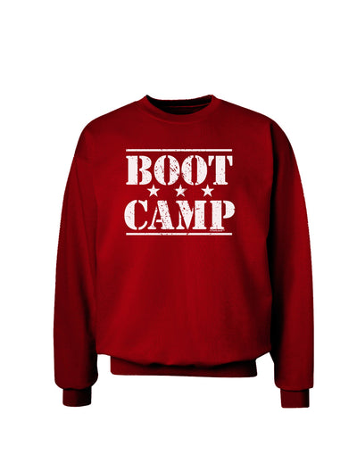 Bootcamp Large distressed Text Adult Dark Sweatshirt-Sweatshirts-TooLoud-Deep-Red-Small-Davson Sales