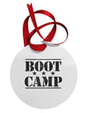 Bootcamp Large distressed Text Circular Metal Ornament-Ornament-TooLoud-White-Davson Sales