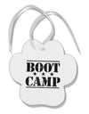 Bootcamp Large distressed Text Paw Print Shaped Ornament-Ornament-TooLoud-White-Davson Sales