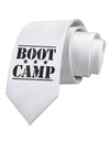 Bootcamp Large distressed Text Printed White Necktie