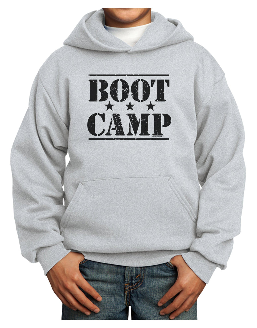 Bootcamp Large distressed Text Youth Hoodie Pullover Sweatshirt by TooLoud-Youth Hoodie-TooLoud-White-XS-Davson Sales