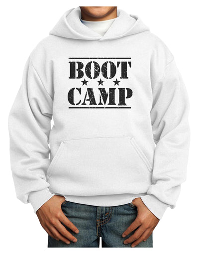 Bootcamp Large distressed Text Youth Hoodie Pullover Sweatshirt by TooLoud-Youth Hoodie-TooLoud-White-XS-Davson Sales