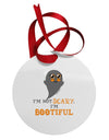 BOOtiful Ghost Orange Circular Metal Ornament-Ornament-TooLoud-White-Davson Sales