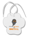 BOOtiful Ghost Orange Paw Print Shaped Ornament-Ornament-TooLoud-White-Davson Sales