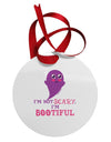 BOOtiful Ghost Purple Circular Metal Ornament-Ornament-TooLoud-White-Davson Sales