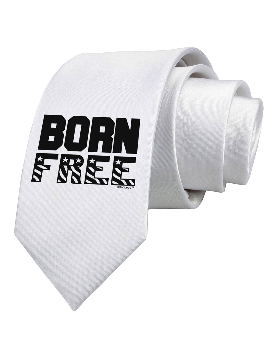 Born Free Printed White Necktie by TooLoud