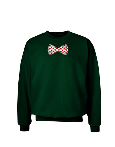 Bow Tie Hearts Adult Dark Sweatshirt-Sweatshirts-TooLoud-Deep-Forest-Green-Small-Davson Sales