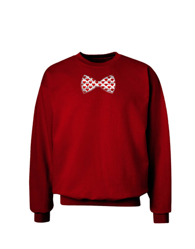 Bow Tie Hearts Adult Dark Sweatshirt-Sweatshirts-TooLoud-Deep-Red-Small-Davson Sales