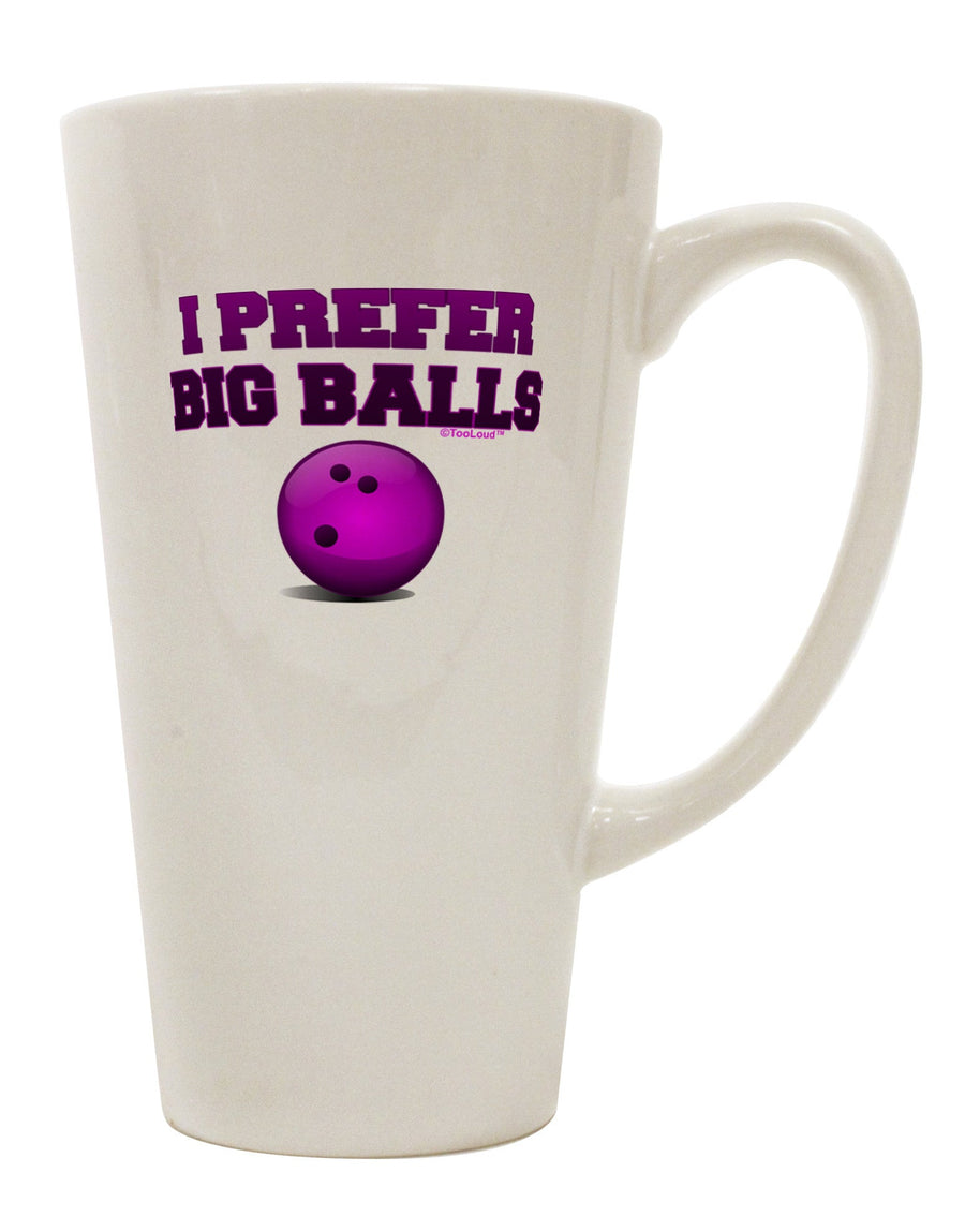 Bowling 16 Ounce Conical Latte Coffee Mug - Perfect for Big Ball Enthusiasts-Conical Latte Mug-TooLoud-White-Davson Sales