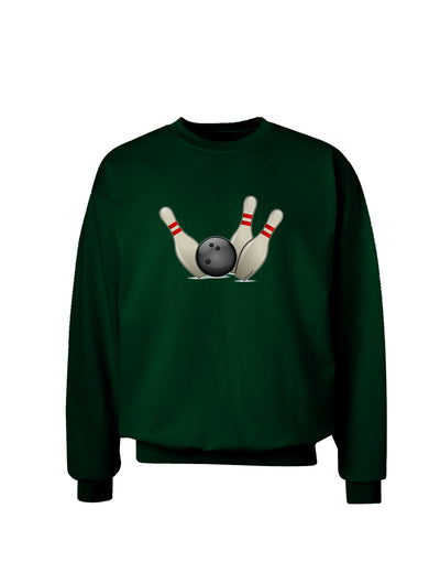 Bowling Ball with Pins Adult Dark Sweatshirt-Sweatshirt-TooLoud-Deep-Forest-Green-Small-Davson Sales