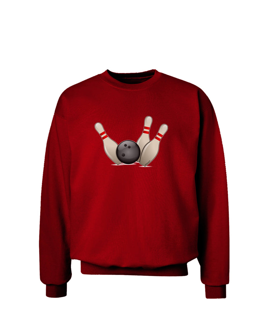Bowling Ball with Pins Adult Dark Sweatshirt-Sweatshirt-TooLoud-Black-Small-Davson Sales