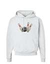 Bowling Ball with Pins Hoodie Sweatshirt-Hoodie-TooLoud-White-Small-Davson Sales