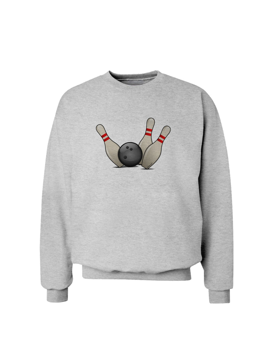 Bowling Ball with Pins Sweatshirt-Sweatshirt-TooLoud-White-Small-Davson Sales