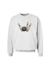 Bowling Ball with Pins Sweatshirt-Sweatshirt-TooLoud-White-Small-Davson Sales