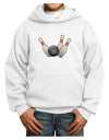 Bowling Ball with Pins Youth Hoodie Pullover Sweatshirt-Youth Hoodie-TooLoud-White-XS-Davson Sales