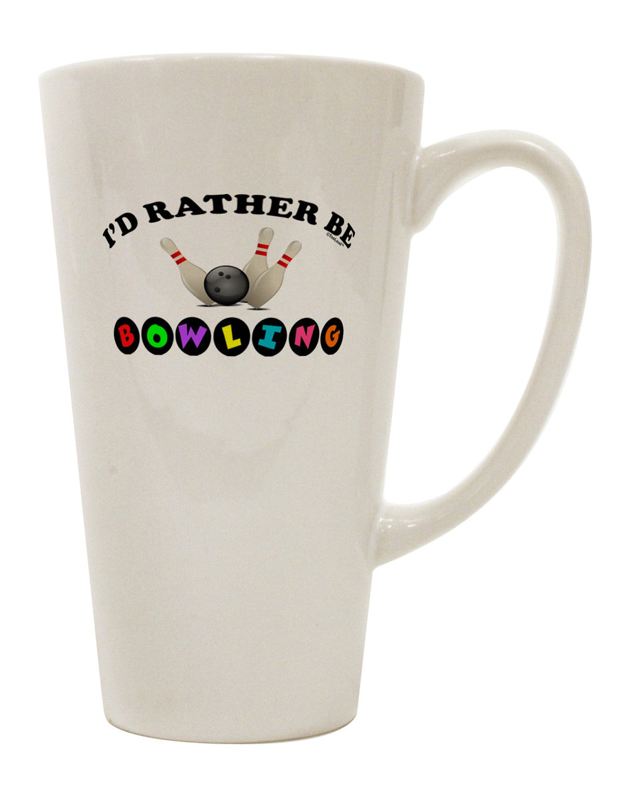 Bowling Enthusiast's 16 Ounce Conical Latte Coffee Mug - TooLoud-Conical Latte Mug-TooLoud-White-Davson Sales