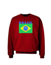 Brazil Flag Adult Dark Sweatshirt-Sweatshirts-TooLoud-Deep-Red-Small-Davson Sales