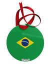 Brazil Flag AOP Circular Metal Ornament All Over Print-Ornament-TooLoud-White-Davson Sales