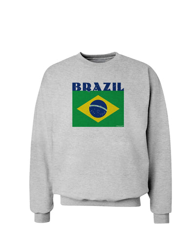 Brazil Flag Sweatshirt-Sweatshirts-TooLoud-AshGray-Small-Davson Sales