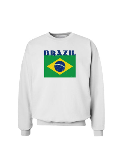 Brazil Flag Sweatshirt-Sweatshirts-TooLoud-White-Small-Davson Sales