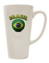 Brazilian Soccer Ball Flag Conical Latte Coffee Mug - Perfect for Soccer Enthusiasts! - TooLoud-Conical Latte Mug-TooLoud-White-Davson Sales