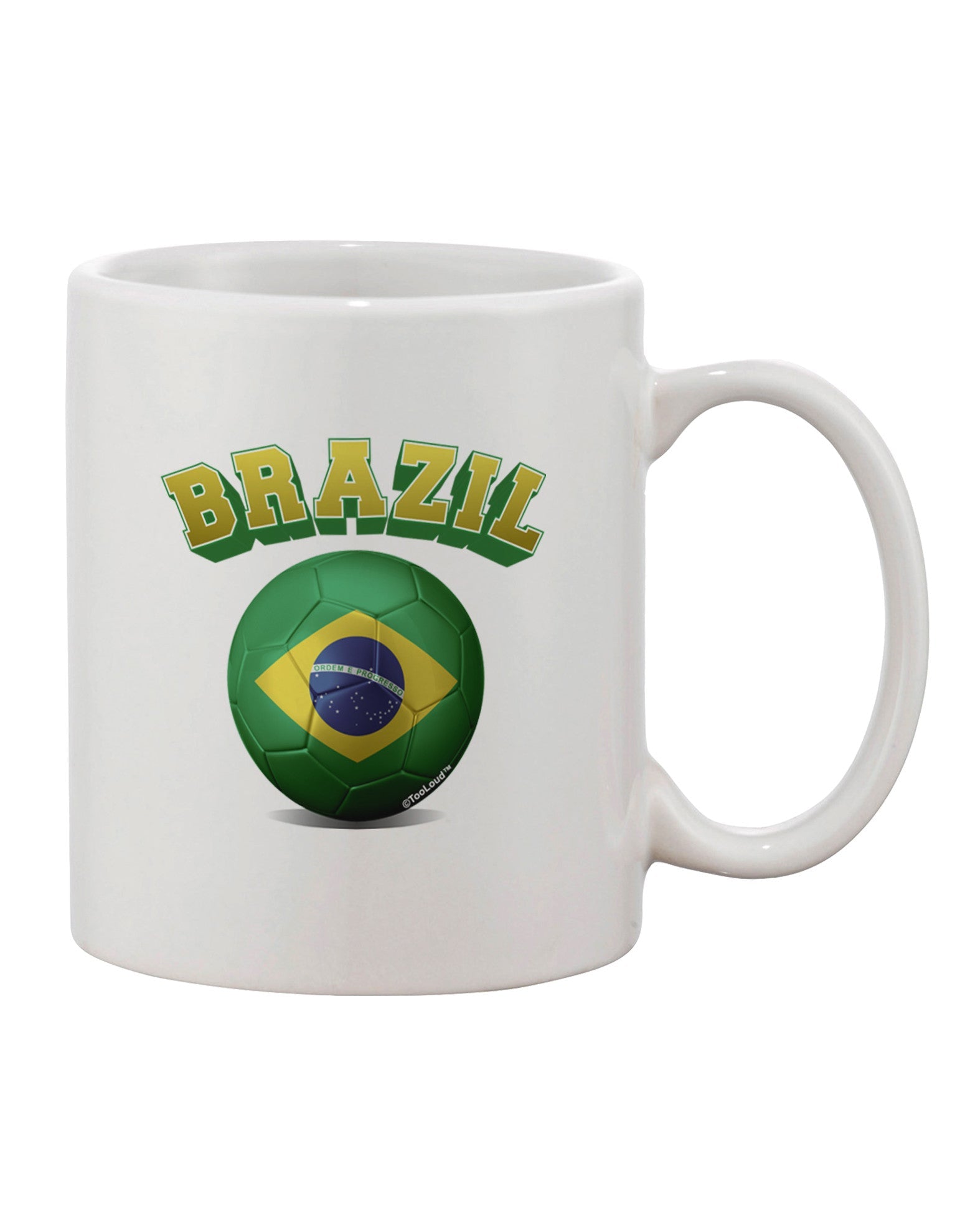 Brazilian Soccer Ball Flag Printed Coffee Mug - TooLoud-11 OZ Coffee Mug-TooLoud-White-Davson Sales