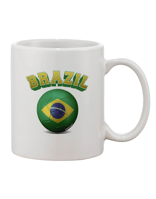 Brazilian Soccer Ball Flag Printed Coffee Mug - TooLoud-11 OZ Coffee Mug-TooLoud-White-Davson Sales