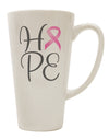 Breast Cancer Awareness Ribbon 16 Ounce Conical Latte Coffee Mug - Perfect for Raising Awareness TooLoud-Conical Latte Mug-TooLoud-White-Davson Sales