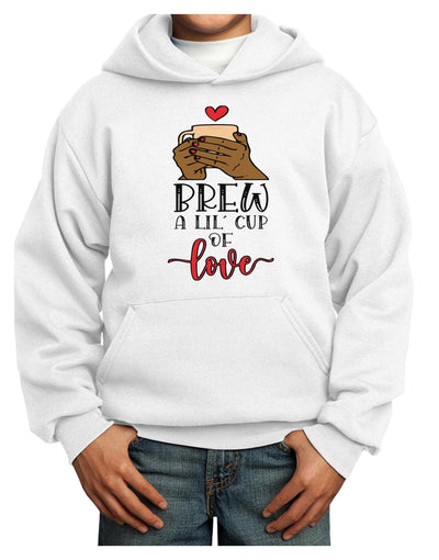 Brew a lil cup of love Youth Hoodie Pullover Sweatshirt-Youth Hoodie-TooLoud-White-XS-Davson Sales