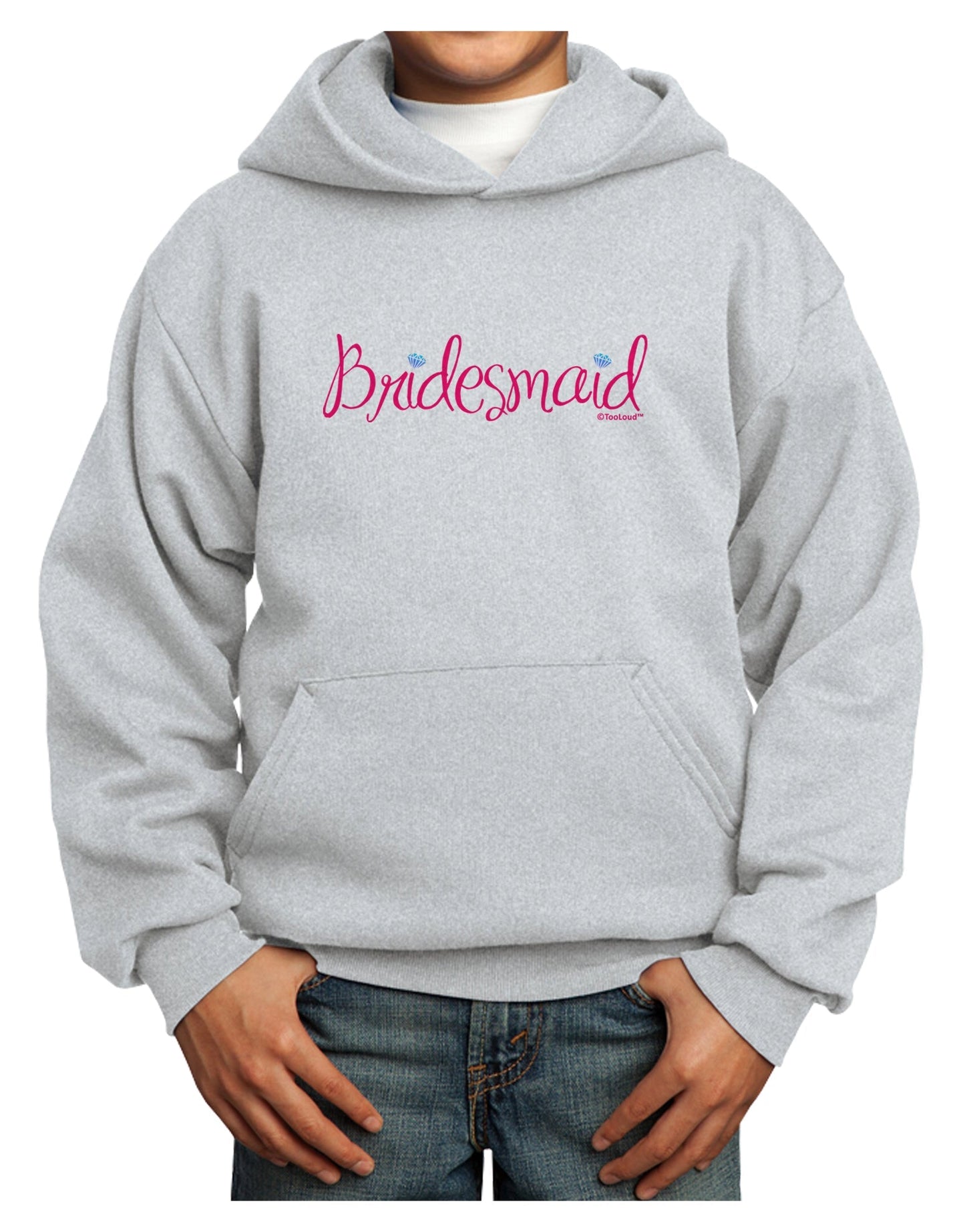 Bridesmaid Design - Diamonds - Color Youth Hoodie Pullover Sweatshirt-Youth Hoodie-TooLoud-Ash-XS-Davson Sales