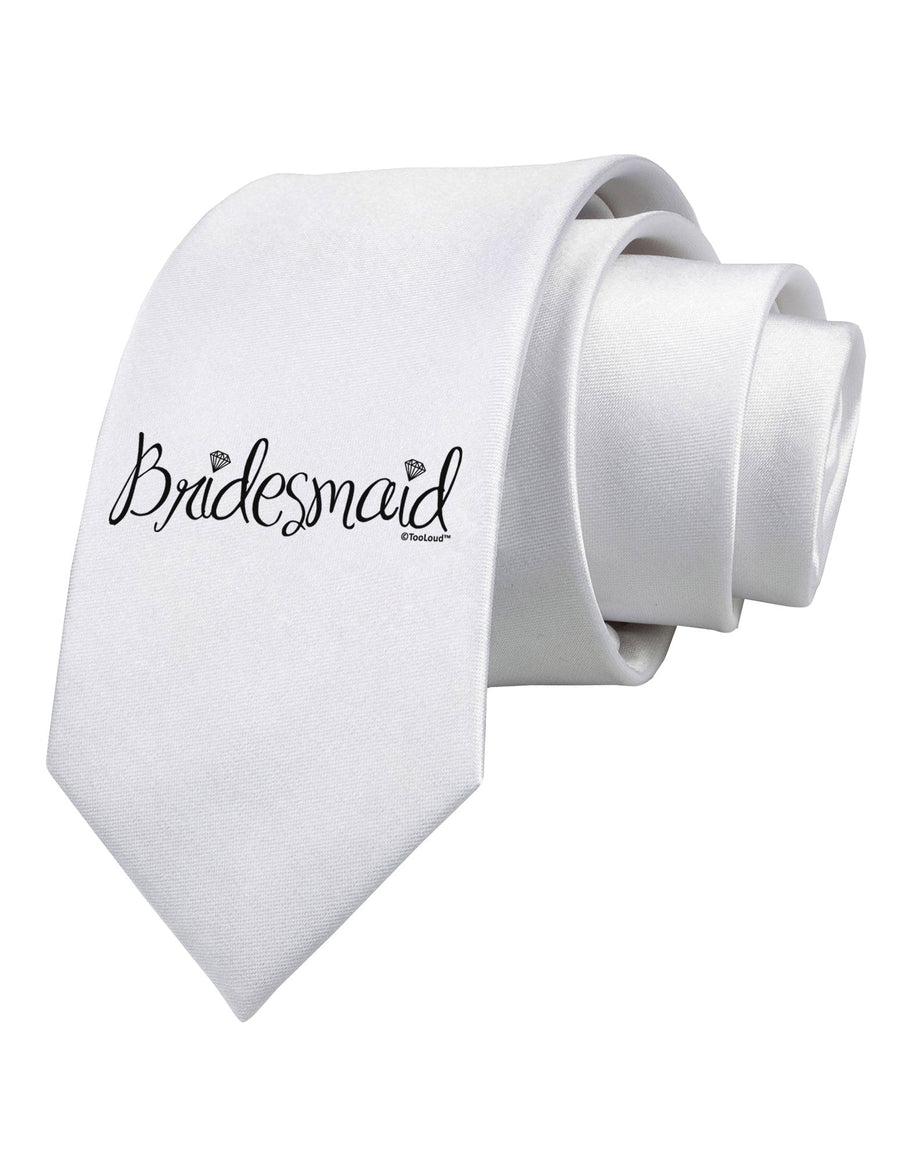 Bridesmaid Design - Diamonds Printed White Necktie