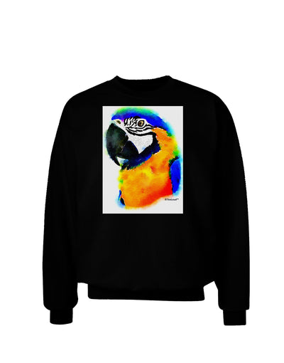 Brightly Colored Parrot Watercolor Adult Dark Sweatshirt-Sweatshirts-TooLoud-Black-Small-Davson Sales