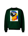 Brightly Colored Parrot Watercolor Adult Dark Sweatshirt-Sweatshirts-TooLoud-Deep-Forest-Green-Small-Davson Sales