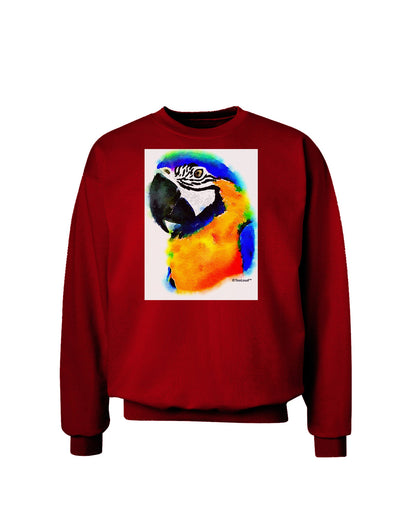 Brightly Colored Parrot Watercolor Adult Dark Sweatshirt-Sweatshirts-TooLoud-Deep-Red-Small-Davson Sales