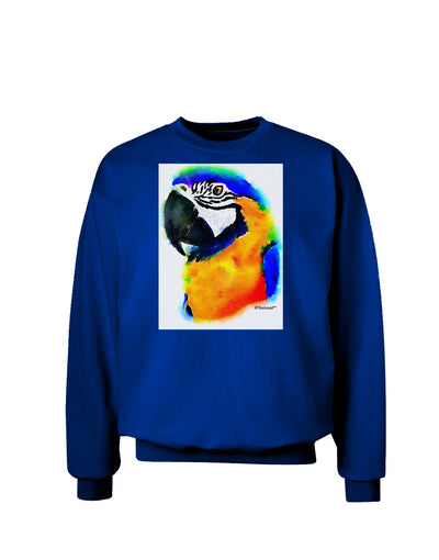 Brightly Colored Parrot Watercolor Adult Dark Sweatshirt-Sweatshirts-TooLoud-Deep-Royal-Blue-Small-Davson Sales