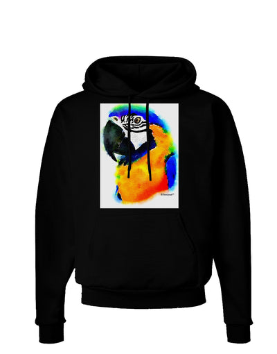 Brightly Colored Parrot Watercolor Dark Hoodie Sweatshirt-Hoodie-TooLoud-Black-Small-Davson Sales