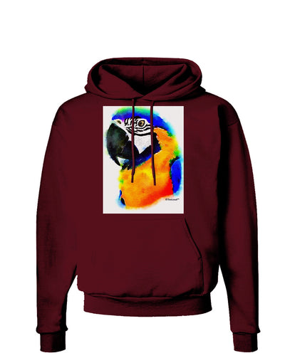 Brightly Colored Parrot Watercolor Dark Hoodie Sweatshirt-Hoodie-TooLoud-Maroon-Small-Davson Sales