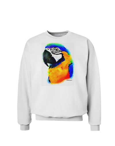 Brightly Colored Parrot Watercolor Sweatshirt-Sweatshirts-TooLoud-White-Small-Davson Sales