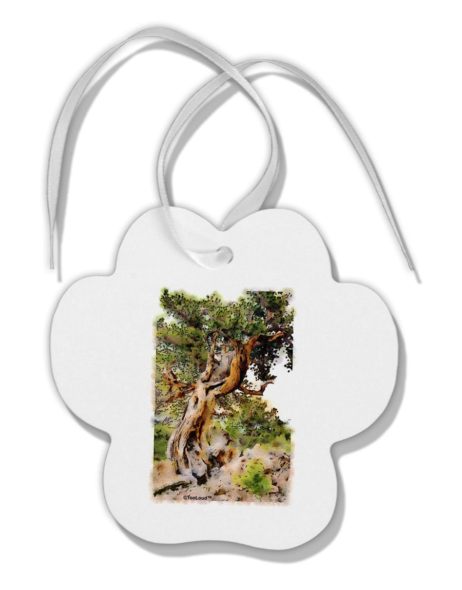 Bristlecone Pines Paw Print Shaped Ornament-Ornament-TooLoud-White-Davson Sales