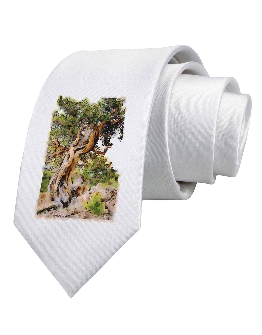 Bristlecone Pines Printed White Necktie