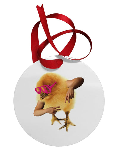 Bro Chick Circular Metal Ornament-Ornament-TooLoud-Davson Sales