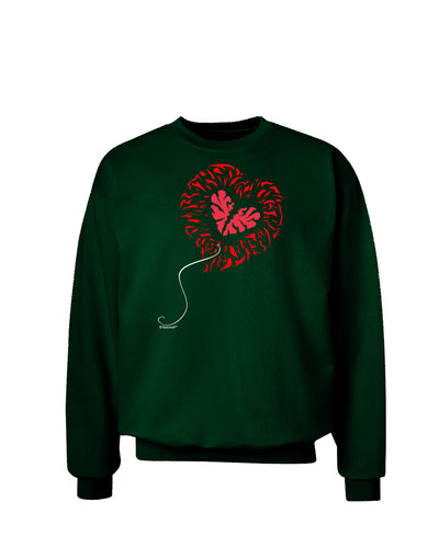 Broken Heart Popped Red Heart Balloon Adult Dark Sweatshirt-Sweatshirt-TooLoud-Deep-Forest-Green-Small-Davson Sales