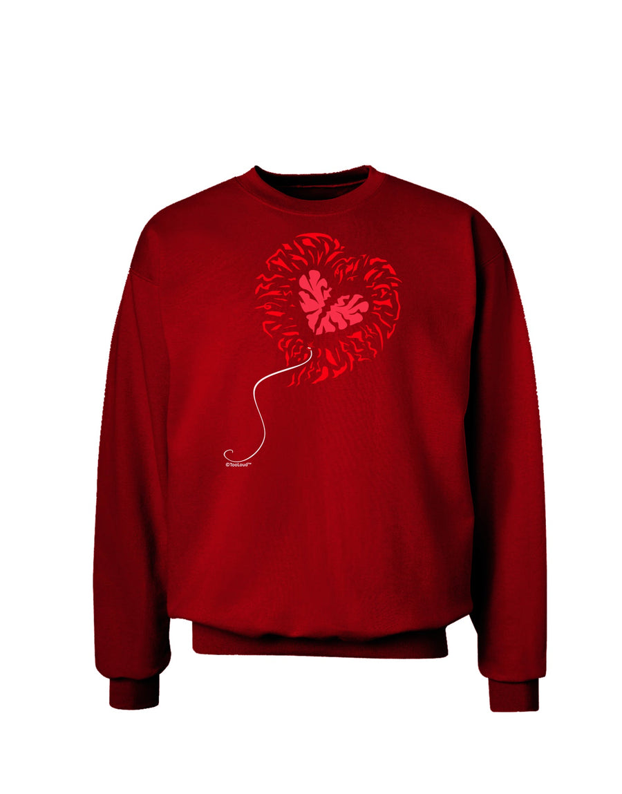 Broken Heart Popped Red Heart Balloon Adult Dark Sweatshirt-Sweatshirt-TooLoud-Black-Small-Davson Sales