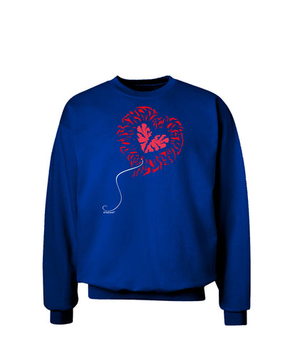 Broken Heart Popped Red Heart Balloon Adult Dark Sweatshirt-Sweatshirt-TooLoud-Deep-Royal-Blue-Small-Davson Sales