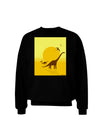 Brontosaurus and Pterodactyl Silhouettes with Sun Adult Dark Sweatshirt by TooLoud-Sweatshirts-TooLoud-Black-Small-Davson Sales