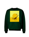 Brontosaurus and Pterodactyl Silhouettes with Sun Adult Dark Sweatshirt by TooLoud-Sweatshirts-TooLoud-Deep-Forest-Green-Small-Davson Sales