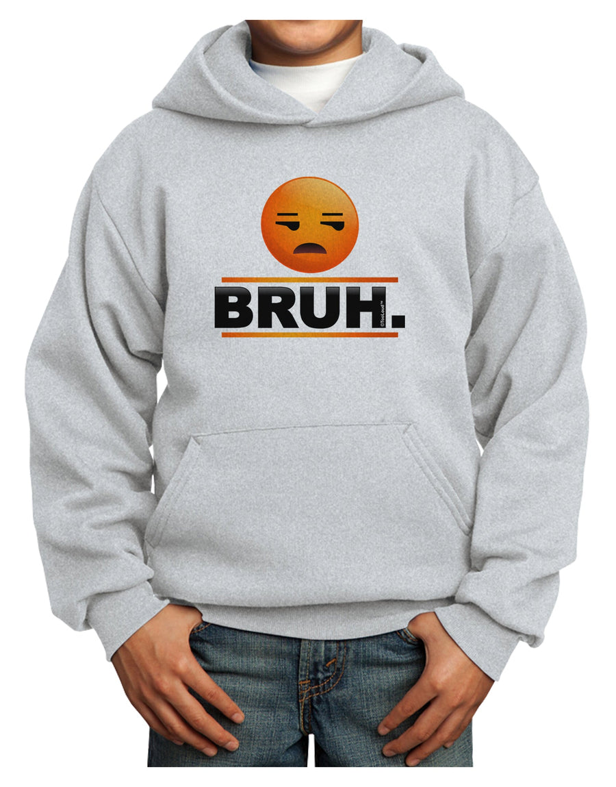 Bruh Emoji Youth Hoodie Pullover Sweatshirt-Youth Hoodie-TooLoud-White-XS-Davson Sales