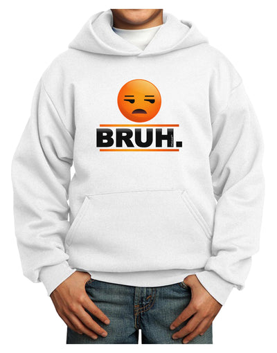 Bruh Emoji Youth Hoodie Pullover Sweatshirt-Youth Hoodie-TooLoud-White-XS-Davson Sales